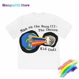 Мужские футболки из пенопластической печати CPFM x Kid Cudi Man On the Moon iii Tee Men Women 1 Высококачественная черная белая уличная футболка Новые 020723H