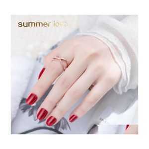 Cluster Ringe Infinity Symbol Micro eingeliefert Kubikzirkon Ring für Frauen Mädchen Sier Roségold Endlose Liebe Eternal Freundschaft Schmuck Dhjwe