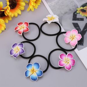 Bandanas saç çiçeği plumeria bağları Hawaiian aksesuarları halat bandı halka saç bandı elastik tutucular kadın frangipani luau çiçek