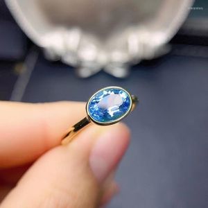 Küme Yüzükleri 2023 EST Topaz Gümüş 925 Kadın Nişan Yüzüğü Hediye Doğal Mavi Taşlar Klasik Stil Satış