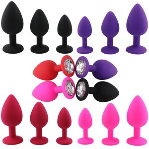 Yumuşak silikon popo fişi anal fiş unisex seks durdurucu 3 farklı boyutta yetişkin oyuncaklar/kadınlar anal eğitmen