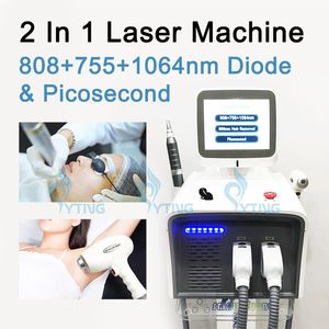 808nm Diodo Laser 2 em 1 M￡quina de picossegundos Remo￧￣o de cabelo permanente Remo￧￣o de pele Tatuagem de tatuagem Pigmment Tratamento