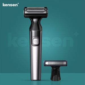 Электрические бритвы Kensen Electric Trimmer Сборная цельное тело для мужчин 2 в 1 батарея без безболезненной с 2 ​​типами дополнительных сетчатых бритвы.