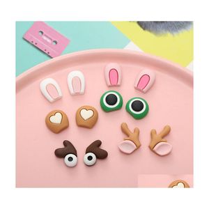 Outros 40pcs 20Pairs Cute Resin Components Rabbit/Deer/Urso/Ovelha/Gato Ears Cabochon J￳ias Diy/Decora￧￣o de Phone Craft Drop Deliver