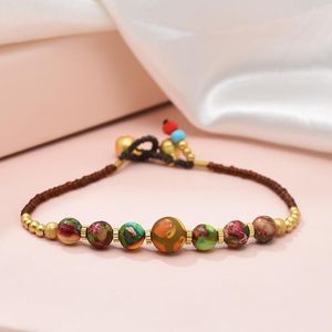 Strand Renkli Boncuklu Bilezik Kadınlar için Tibet Etnik Vintage El Yapımı Bilezikler Retro Bohem Moda Kadın