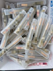 Clear and Black Plastic Pre-Roll Tubes with Pop-Top Caps for Storage and Packaging (116mm/4.6 Inch, Internal Diameter 0.688 Inch)