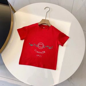 bebek tişört çocuk tasarımcısı tshirt çocuk kıyafetleri yürümeye başlayan çocuk tişörtleri çocuk tasarım 1-14 yaş erkek kız kısa kollu lüks marka yaz gömlek mektubu klasik kırmızı mavi bar