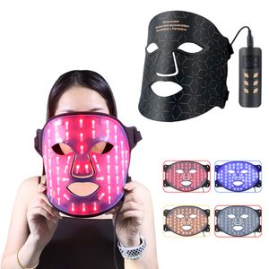 Ana Sayfa Güzellik Enstrümanı 4 Renk LED Yüz Maske Silikon Jel Spa Kırmızı Işık Terapisi Yüz Boyun Fotoğraf Işık Cildini Gençleştirme Anti Kırışıklık Anti Akne Sıkma