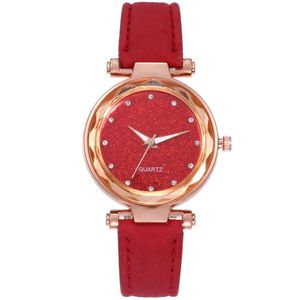 Kadınlar Sky Saatler Marka Lüks Moda Bayanlar Pu Deri İzle Kadın Kadın Kuvars Kol saatleri Montre Femme Reloj Muje 8 Renk