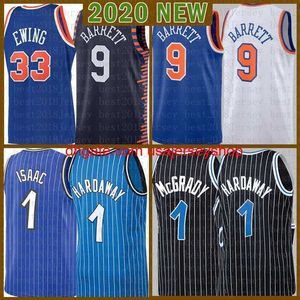 2021 Novo camisa de basquete masculino 1 Mesh Hardaway Tracy 1 McGrady Retro RJ 9 Barrett Patrick 33 Ewing Orange