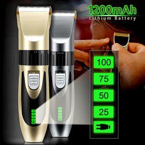 Saç düzeltici profesyonel saç klipseri şarj edilebilir sakal düzeltici erkekler elektrikli saç kesim seramik bıçağı düşük gürültü berber makinesi 230208