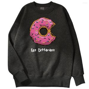 Erkek hoodies bir ısırık aldı çörek karikatürü karikatür basılı sweatshirt punk moda erkek sweatshirt Koreli erkekler