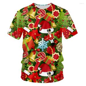 Erkek Tişörtleri Kadın/ Erkekler Noel Ağacı Tee Fil 3d Merry Cartoon Baskı T-Shirt Mutlu Yıl Hediye Sezonu Tshirts Noel Toptan