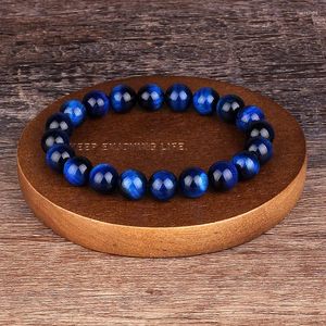 Strand Fashion Royal Blue Tiger Göz Boncuklar Bilezikler Kadın 6-12mm Lüks Cazibe Doğal Taş Braslet Erkek El Yapımı Takı Pulseras