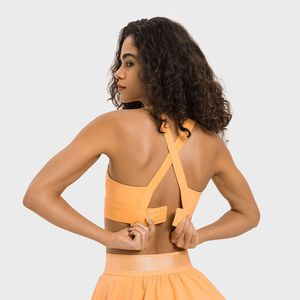 L-227 Reggiseni Yoga con tracolla super larga Reggiseno sportivo ad alto sostegno Indietro Tre file di biancheria intima con fibbia Canotte traspiranti moda