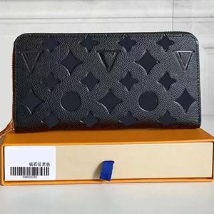 2023 Fashion Black empreinte women clutch lady ladies long wallet pu leather single zipper wallets classical corn purse card holder purse card holder