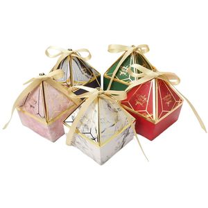Hediye sargısı 25/50pcs Bronzed Tower Candy Box Gemston Düğün Favori Şeridi ile Düğün Ambalaj Noel Partisi Demek