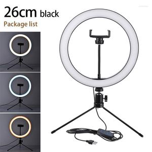 Makyaj Videosu için Flash Heads Live Studio Pography Led selfie Ring Light 26cm Dimmable Camer Telefon Lambası 10inch Tripods Mayitr