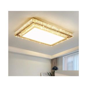 Tavan Işıkları Rec kristal LED lamba oturma odası yatak odası çatı ev altın moda modern dekorasyon avize aydınlatma fikstürü dro dhdqz
