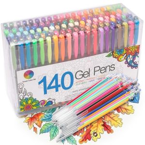 İşaretleyiciler 100 adet Jel Kalem Çok Renkli Tükenmez Vurgulayıcı Dolum Okul Malzemeleri Öğrenciler Için Renkli Parlayan Kalemler Kırtasiye 04116 230210