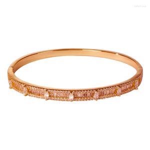 Bangle Fashion Elegant One Row Corse Eye Drill Гладкий браслет с тонким хрустальным камнем для женщин Валентина Рождественские подарки