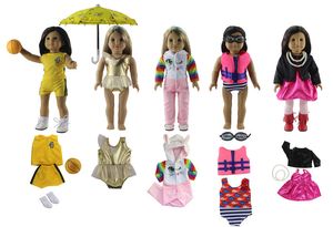 Dolls 5 PCs Cores e estilos diferentes roupas outros acessórios que não incluem sapatos para 18 American Bitty Baby S22 230209