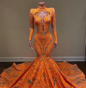 Sparking Illusion Deniz Kızı Prom Elbiseler Afrikalı Pullar Kadın Özel Durumu Elbise Süpürme Tren Robe De Soiree