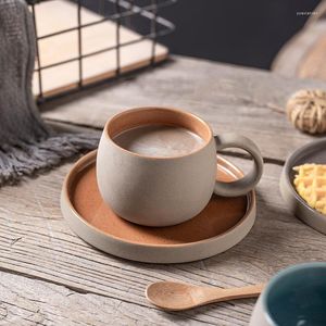 Fincan tabakları ins basit seramik çizim fincan yaratıcı set kupa kaba ofis ikindi çay kahve tabağı