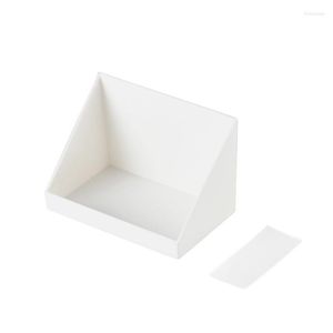 Depolama kutuları duvara monte eğik kutu ayna dolabı ruj kozmetik raf banyo yumruksuz katman