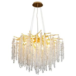 Işıklar Nordic Designer Kolye Işık Kristal Tassel Tavan Avizesi Canlı Oda Salonu Restoran Lüks Dekor Maison LED LUSTER FIXTURE 0209