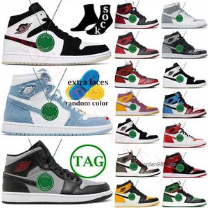 2023 OFT UNC Chicago Lost Found 1 Basketball Shoes OG Homening Jumpman 1s High University Blue Black Brand Patent Men Mulher Designer t￪nis