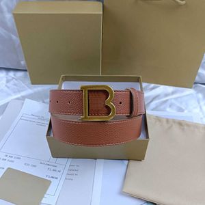 Модная бренда пояс мужской дизайнер роскошные женские ремни письма B Buckle Simple Classic Lychee Pattern Light Luxury Belt 3,8 см.