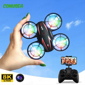 Aeronaves RC Electric RC Drone 8K Câmera HD Mini UFO WiFi FPV Drones Remote Control Helicopter Dron Quadcopter Plane Airplane Toy for Children Gift 230210