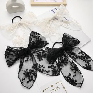 Корея сладко белые черные кружевные бабочки ленты для волос зажимы для волос Barrettes шпильки для детей для девочек вечеринка свадебные аксессуары 1593