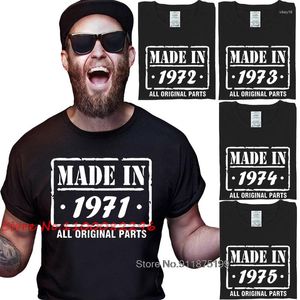 Erkek Tişörtleri Vintage T-shirt O-Neck Yaz 1971 1972 1973 1974 1975 Erkekler Grafik Üstleri Tees Pamuk Dad Tee-Shirts Kocası Giysileri