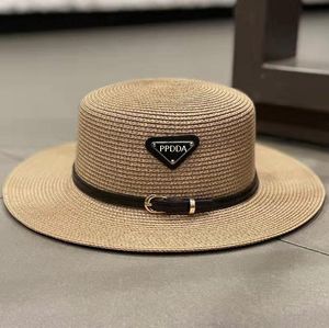 Chapéu plano Designer chapéu de palha feminino Fashion jazz chapéu de aba larga Protetor solar masculino de alta qualidade