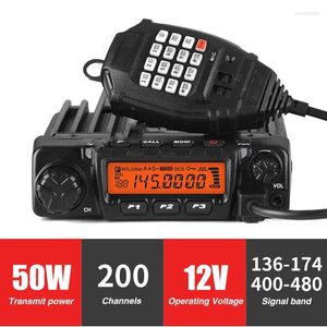 Walkie Talkie 50W Car Mobile Radio 12V LCD Communication HF Transceiver Automotive Ham Station 200Channels Two Way