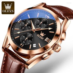 Armbanduhren Herren Watche Top Sports Three Eyes Six Hands Chronograph Watch Waterproof Calendar Men's Quartz 2872Wristwatches Bert22