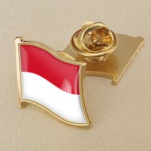 Indonesia National Flag Crystal Resin Drop Badge Brooch Flag Badges of All Countries in the World