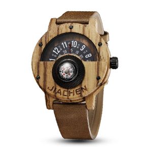 Нарученные часы Top Band Wood Watch Men Fashion Compass Turntable натуральный деревянный мужской кожаный спорт подарок Relogio Masculino