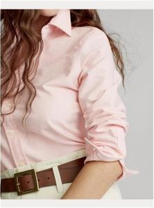 Kadınlar bluz gömlekleri polos küçük at nakış polo gömlek yüksek kaliteli polos pamuk uzun kollu gömlek formaları artı s- xl