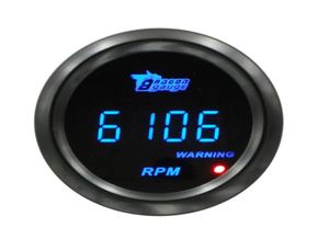 DRAGON GAUGE Car Tachometer Gauge 2quot 52mm RPM gauge Blue LED Digital Display Black Rim Shell for 12V Vehicle9701891