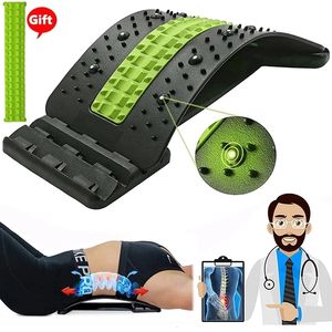 Back Massager 4 Level Back Massager Magnetic Therapy Back Stretcher Neck Stretch Massage Tools Lumbar Support Pain Relief Back Stretcher 230211