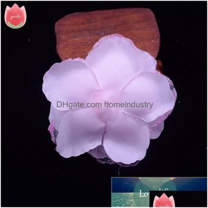 Flores decorativas grinaldas 10pcs 7cm renda artesanal rosa artificial para decora￧￣o de festa rosa acess￳rios falsos plantas dh81i