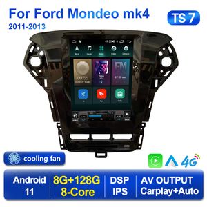 2 DIN CAR DVD Radyo Android 11 Ford Mondeo için Tesla Tipi Oyuncu 4 MK4 2010-2013 2014 Multimedya GPS 2din Carplay Stereo