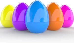 Gumbo Giant 6 -дюймовый филлируемые пасхальные яйца Игрушка красочные ярко -пластиковые игрушки яйца стоят в вертикальном положении, яйца с яйцом