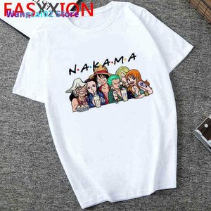 Мужские футболки с одной кусочкой футболка мужчина Harajuku Cartoon Hip Hop Japan Anime Tshirt 90-х смешной Luffy Zoro Graphic Fashion Tees MA 021323H