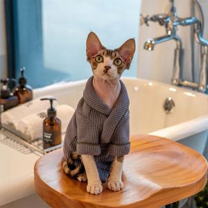 Kedi Kostümleri Pet Batrobe Banyo Havlu Yumuşak Emici Giysiler Tüysüz Saf Pamuk Sonbahar ve Kış Sfinx