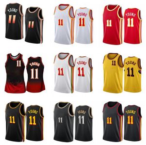 Camisas de basquete Trae Young 2022-23 temporada qualquer estilo versões da cidade preto azul branco Homens Mulheres Camisa juvenil