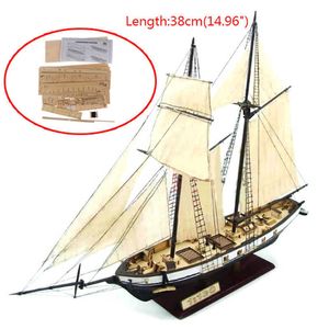 Мини -парусные DIY Ship Model Build Block Set Classical Wooded Boat Decorary Деревянная 3D -головоломка